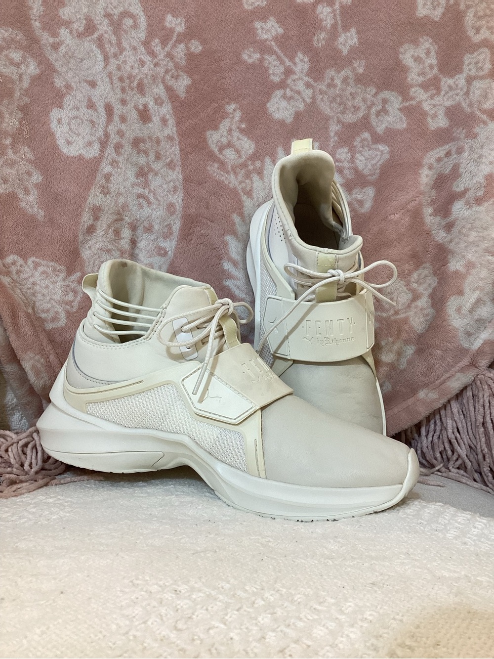 Puma Fenty by Rihanna Women's Cream Slip-On Athletic Sneakers